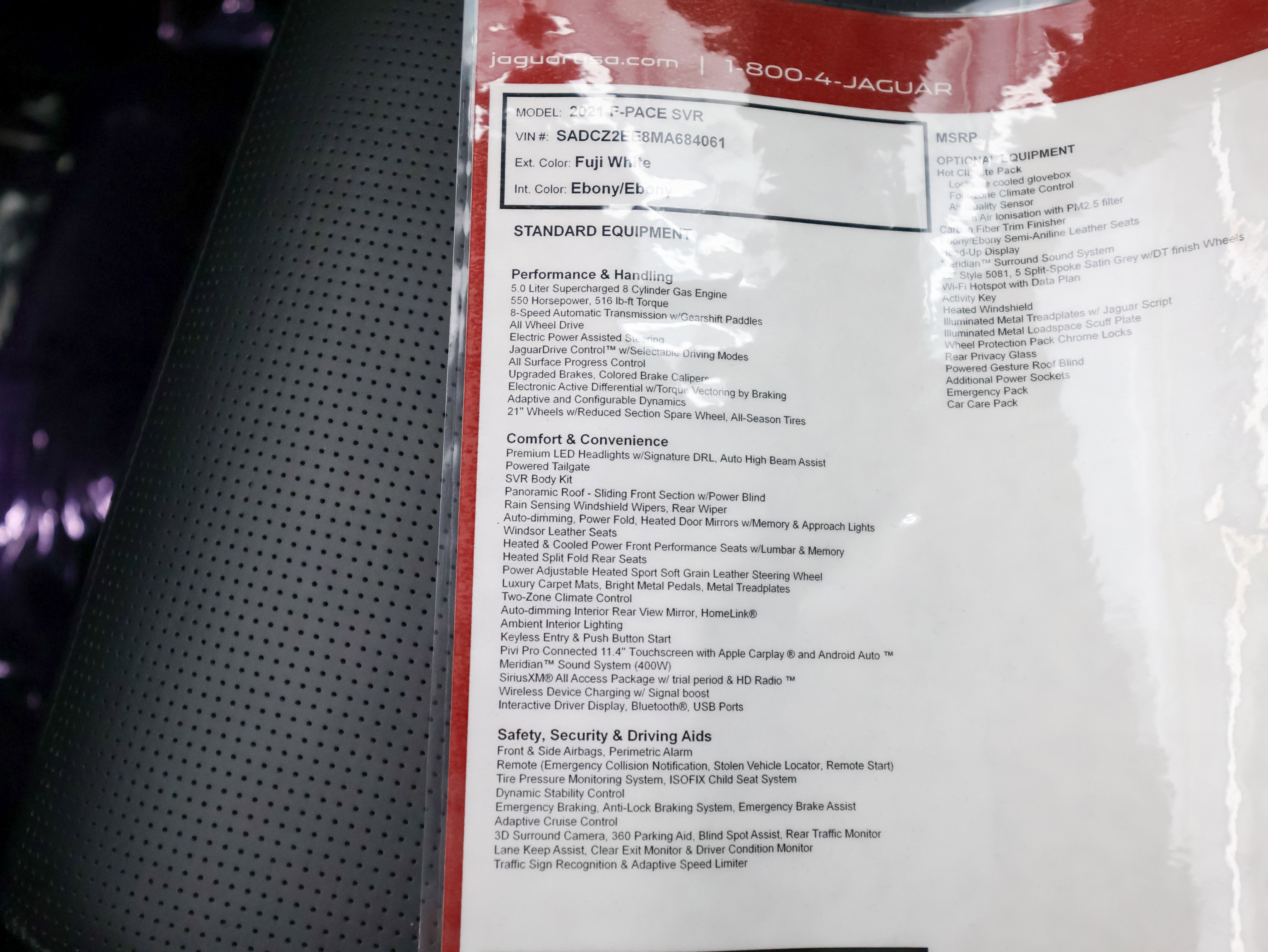 2021 Jaguar F-PACE SVR