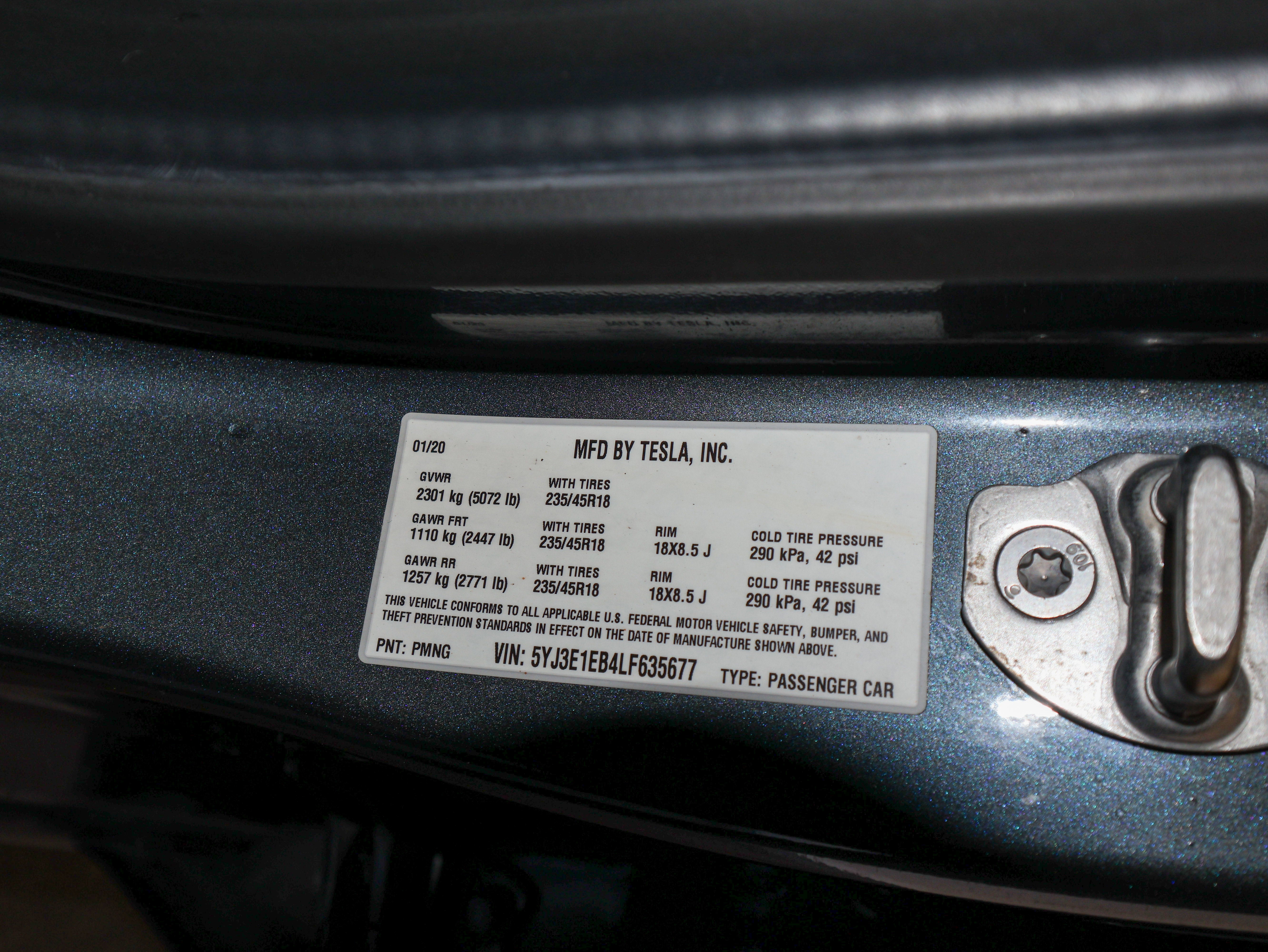 2020 Tesla Model 3 Long Range