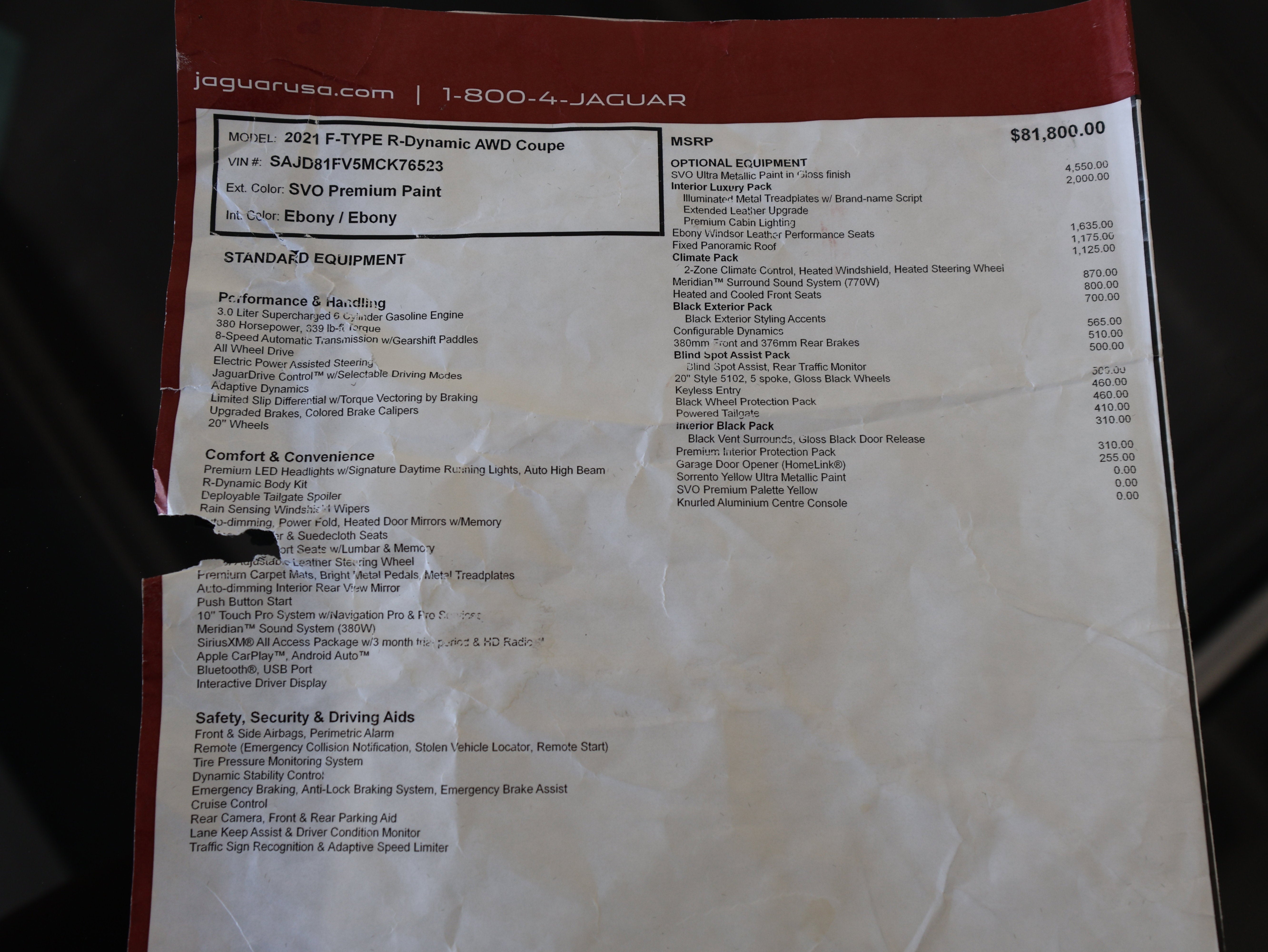 2021 Jaguar F-TYPE R-Dynamic