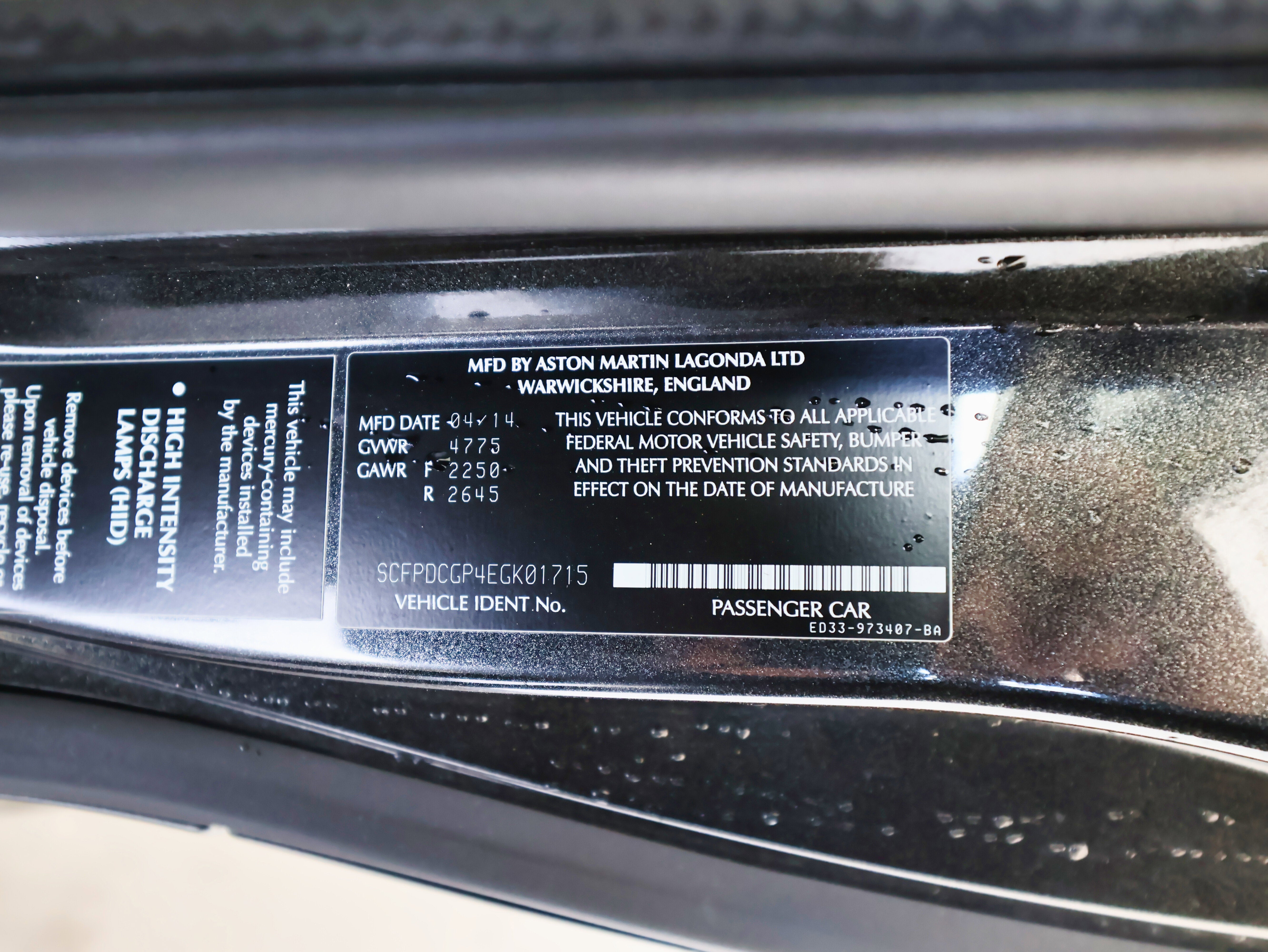 2014 Aston Martin Vanquish Volante